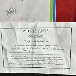 Framed Original Signed Stan Lee Iron Man Drawing with COA